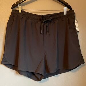 NWT Ideology Sz 1X Solid Black Drawstring Athletic Pocket Lined Running Ret $30!